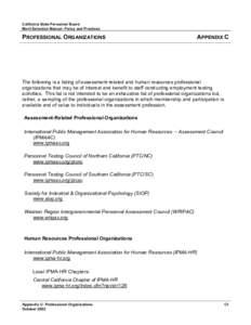 Microsoft Word - Appendix C-Professional Organizations-Sept2003.doc