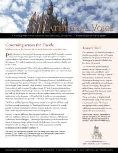 Cathedral Voice a newsletter from washington national cathedral  •  September/October 2010 Governing across the Divide 2010 Ignatius program features Emanuel and Bolten