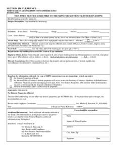 SECTION 106 CLEARANCE NORTH DAKOTA DEPARTMENT OF COMMERCE/DCS SFN[removed]THIS FORM MUST BE SUBMITTED TO THE SHPO FOR SECTION 106 DETERMINATIONS Identify funding source for project(s):