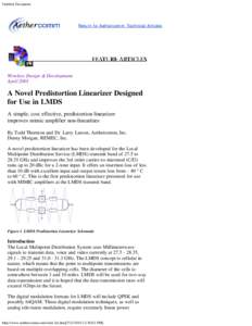 Untitled Document  Return to Aethercomm Technical Articles Wireless Design & Development April 2001