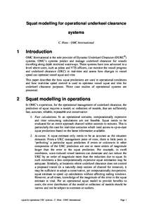 Squat modelling for operational underkeel clearance systems