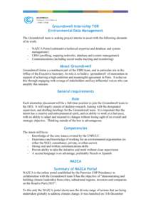 Groundswell Internship TOR Environmental Data Management The Groundswell team is seeking project interns to assist with the following elements of its work: -