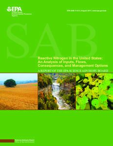 SAB  EPA-SAB[removed] | August 2011 | www.epa.gov/sab Reactive Nitrogen in the United States: An Analysis of Inputs, Flows,