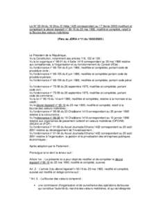 Loi N° 03-04 du 16 Dhou El Hidja 1423 correspondant au 17 février 2003 modifiant et
complétant le décret législatif n° 93-10 du 23 mai 1993, modifié et complété, relatif à
la Bourse des valeurs mobilières.