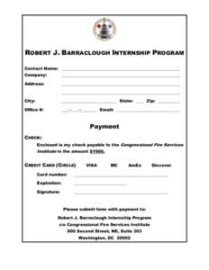 ROBERT J. BARRACLOUGH INTERNSHIP PROGRAM Contact Name: __________________________________________________________ Company: __________________________________________________________