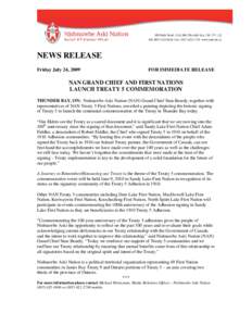 Microsoft Word - NAN news release Treaty 5 Commemoration july[removed]FINAL FORMATTED