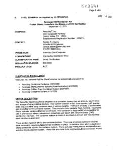 Page I of 4 B. 610(k) SUMMARY (as required by 21 CFR[removed]MAY