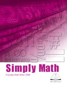 Simply Math Everyday Math Skills | 2009 NWT Literacy Council  Acknowledgement