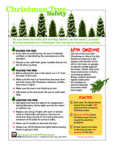 ChristmasSafety Tree As you deck the halls this holiday season, be fire smart. A small fire that spreads to a Christmas tree can grow large very quickly.