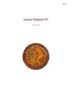 TSRSLusus Naturae IV By Thom Wilson  Contents