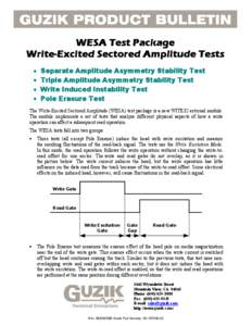 WESA Test Package Write-Excited Sectored Amplitude Tests • • • •