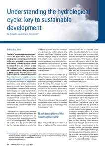 Understanding the hydrological cycle: key to sustainable development Title by Angel Luís Aldana Valverde*