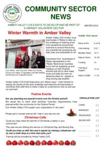 COMMUNITY SECTOR NEWS AMBER VALLEY CVS EXISTS TO DEVELOP AND BE PART OF A VIBRANT VOLUNTARY SECTOR  WINTER 2013