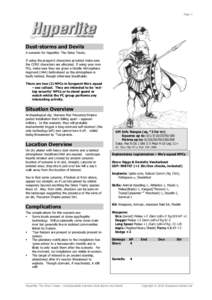 Page 1  Dust-storms and Devils A scenario for Hyperlite: The Sirius Treaty. If using the pregen‟d characters provided make sure the CORE characters are allocated. If using your own