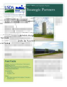 Iowa — Business and Cooperative Programs  Strategic Partners USDA Helps Sustain Jobs in Southwest Iowa
