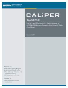 Report 20.4: Lumen and Chromaticity Maintenance of LED PAR38 Lamps Operated in Steady-State Conditions  December 2014