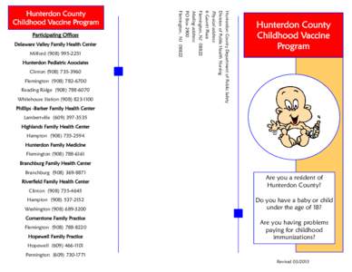 HC Childhood Vaccine Program Brochure 2013.pub