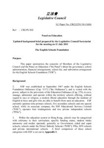 立法會 Legislative Council LC Paper No. CB[removed]) Ref  : CB2/PL/ED