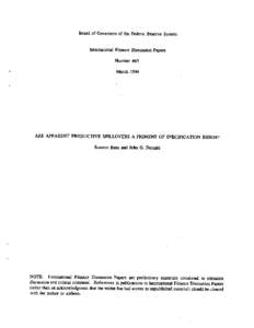 Are Apparent Productive Spillovers a Figment of Specification Error?