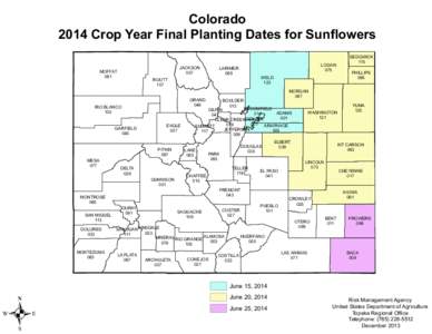 Colorado 2014 Crop Year Final Planting Dates for Sunflowers MOFFAT 081  ROUTT