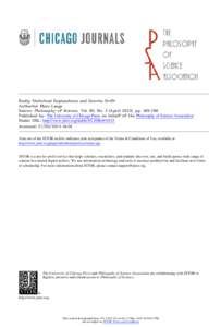 Really Statistical Explanations and Genetic Drift Author(s): Marc Lange Source: Philosophy of Science, Vol. 80, No. 2 (April 2013), pp[removed]Published by: The University of Chicago Press on behalf of the Philosophy of