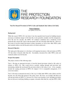 Microsoft Word - Non-Fire Hazard Provisions project summary _4_