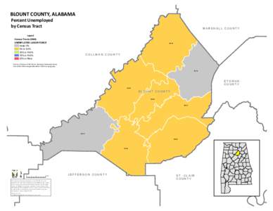 BLOUNT COUNTY, ALABAMA Percent Unemployed by Census Tract M MA