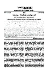 WATERBIRDS JOURNAL OF THE WATERBIRD SOCIETY VOL. 27, NO[removed]