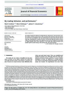 Journal of Financial Economics ] (]]]]) ]]]–]]]  Contents lists available at SciVerse ScienceDirect Journal of Financial Economics journal homepage: www.elsevier.com/locate/jfec