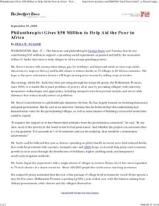 Philanthropist Gives $50 Million to Help Aid the Poor in Afri...