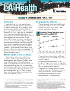 NovemberLA Health trends in diabetes: time for action Introduction Results from the 2011 Los Angeles County