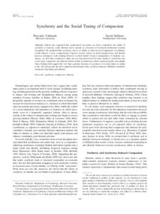 Ethology / Altruism / Prosocial behavior / Empathy / Social tuning / Empathic concern / Compassion / Helping behavior / Psychology / Social psychology / Behavior / Behavioural sciences