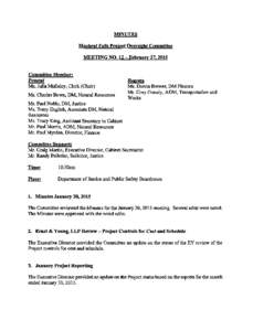 MINUTES  Muskrat Falls Project Oversight Committee MEETING NOFebruaryCommittee Member;