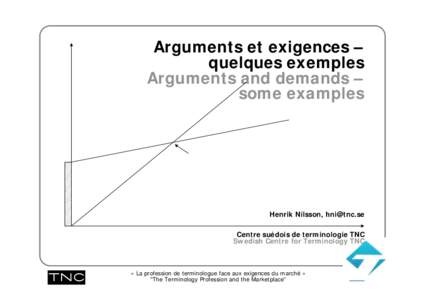 Arguments et exigences – quelques exemples Arguments and demands – some examples  Henrik Nilsson, [removed]