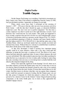 Chapter Twelve  Terrible Canyon On the Oregon Trail timing was everything. I had tried to investigate my Polk County roots when I first retired to neighboring Lincoln County in 1990, but I got absolutely nowhere. Apparen