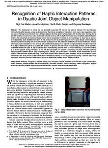 This article has been accepted for publication in a future issue of this journal, but has not been fully edited. Content may change prior to final publication. Citation information: DOITOH, IEEE Tra