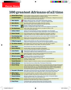 Cover Stor y  100 greatest Africans of all time 26. Ahmed Sekou Toure Leopold Senghor