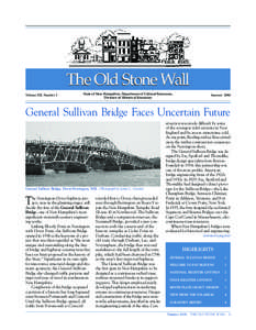 The Old Stone Wall Volume XII, Number 2 State of New Hampshire, Department of Cultural Resources, Division of Historical Resources