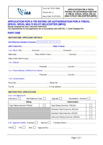 TRI(H) Rating or TRE(H)_SFE(H)_SFI(H)_IRE(H) Authorisation Application Form