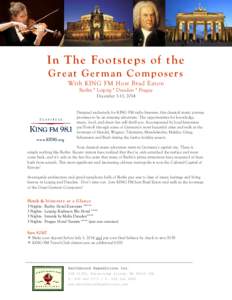 Great German Composers with KING FM 2014 Itinerary