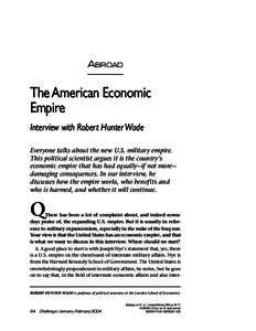 Interview with Robert Hunter Wade  ABROAD The American Economic Empire