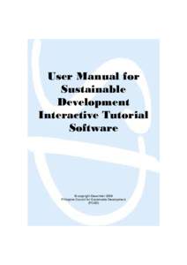 User Manual for Sustainable Development Interactive Tutorial Software
