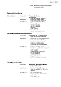 StandHRK Hochschulrektorenkonferenz Die Stimme der Hochschulen  Baden-Württemberg