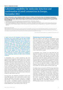 Rapid communications  Laboratory capability for molecular detection and