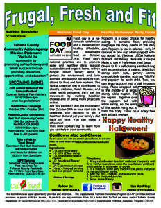Nutrition Newsletter  National Food Day Healthy Halloween Party Foods