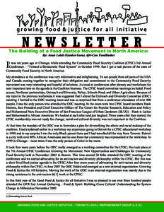 California Fire Safe Council / Urban agriculture / Food security / Racism / Sociology / Food politics / Ethics / Community Food Security Coalition