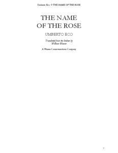 The Name of the Rose