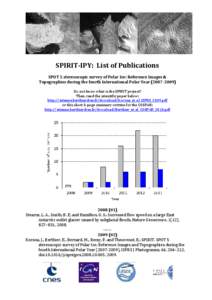 SPIRIT-IPY: List of Publications SPOT 5 stereoscopic survey of Polar Ice: Reference Images & Topographies during the fourth International Polar Year[removed]Do not know what is the SPIRIT project? Then, read the scie