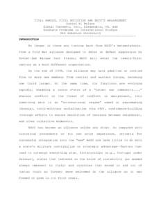 CIVIL ARMIES, CIVIL SOCIETIES AND NATO’S ENLARGEMENT Daniel N. Nelson Global Concepts, Inc., Alexandria, VA. and Graduate Programs in International Studies Old Dominion University --------------------------------------