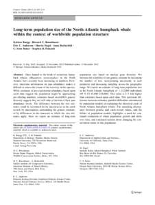 Conserv Genet[removed]:103–114 DOI[removed]s10592[removed]RESEARCH ARTICLE  Long-term population size of the North Atlantic humpback whale